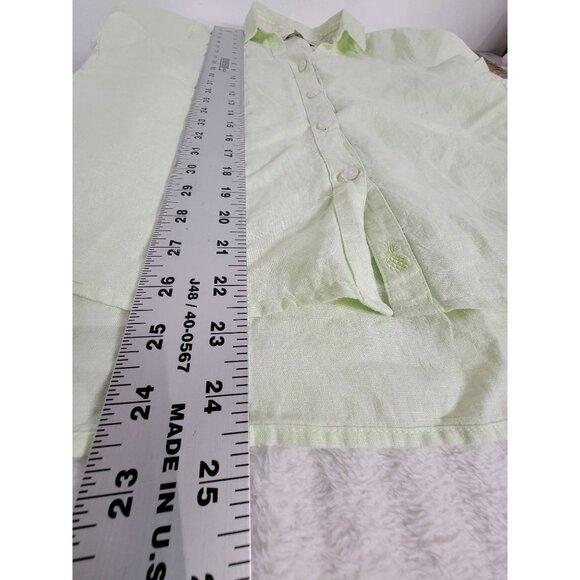 Tommy Bahama Womens Light Green Short Sleeve Linen Button-Up Shirt XXS Casual - Picture 7 of 7